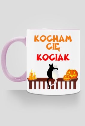 Kubek Kocham Cię Kociak z kolorowym uchem