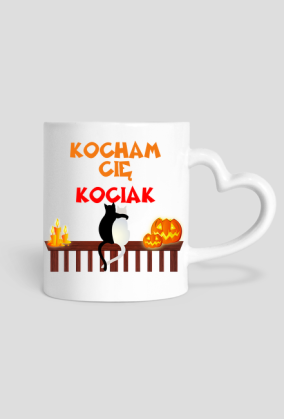 Kubek Kocham Cię Kociak z uchem serduchem