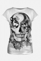 koszulka damska fullprint b&w skull