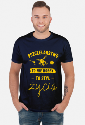 Koszulka z napisem Pszczelarstwo to nie hobby, to styl życia