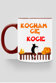 Kubek Kocham Cię Kocie z kolorowym uchem