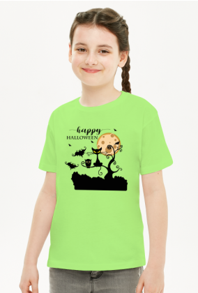 Happy Halloween - koszulka dziecięca z nadrukiem dla dziewczynki