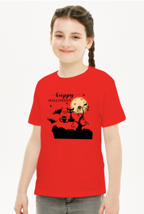 Happy Halloween - koszulka dziecięca z nadrukiem dla dziewczynki