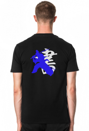 Męski T-Shirt: Samurai Niebieski