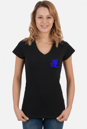 Damski T-Shirt: Samurai Niebieski
