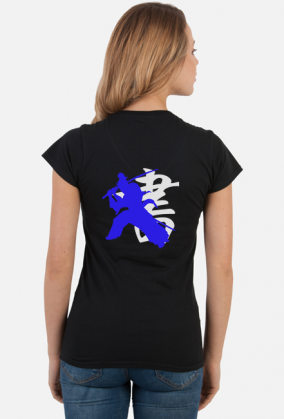 Damski T-Shirt: Samurai Niebieski