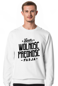 Bluza z napisem dla motocyklistów Junak Wolność Prędkość, Pasja