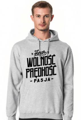 Bluza z kapturem dla motocyklistów Junak Wolność Prędkość Pasja