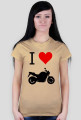 Koszulka I Love Motocykle Damska