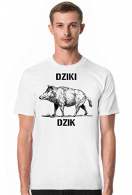 t-shirt męski z ilustracją i napisem "Dziki dzik"