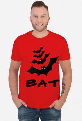 T-shirt męski z ilustracją i napisem "Bat"