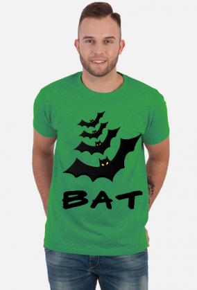 T-shirt męski z ilustracją i napisem "Bat"