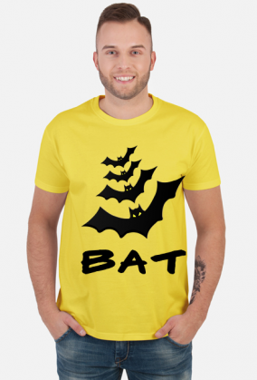 T-shirt męski z ilustracją i napisem "Bat"