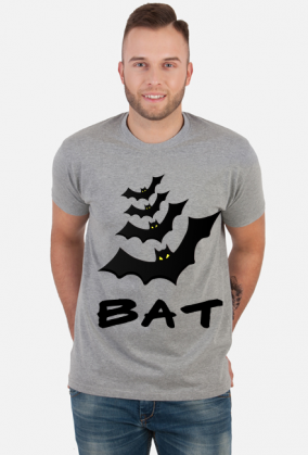 T-shirt męski z ilustracją i napisem "Bat"