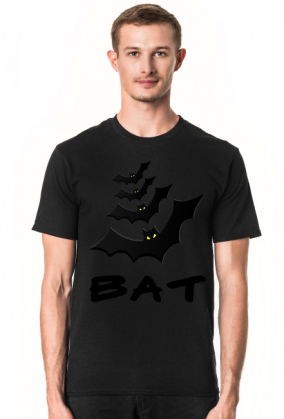 T-shirt męski z ilustracją i napisem "Bat"