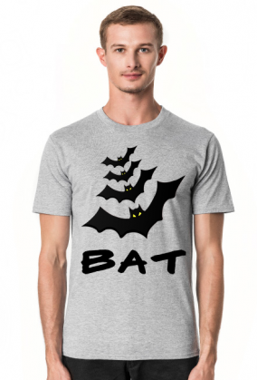 T-shirt męski z ilustracją i napisem "Bat"