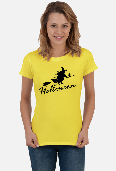 Halloween - damska koszulka z czarownicą