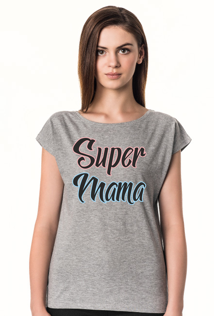 Super Mama - damska koszulka z nadrukiem