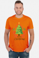 Choinka z bąbkami i gwiazdą oraz napis Merry Christmas - Boże Narodzenie - męska koszulka