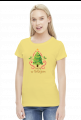 Choinka z bąbkami i gwiazdą oraz napis Dzisiaj w Betlejem - Święta - Boże Narodzenie - damska koszulka