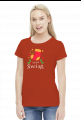 Skarpeta z gwiazdami i sercami oraz napis Wesołych Świąt - Boże Narodzenie - damska koszulka