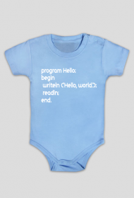 Body niemowlęce niebieskie program Hello World