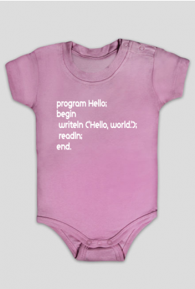 Body niemowlęce różowe program Hello World