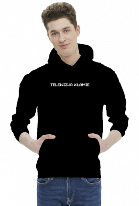 Hoodie Man Telewizja Kłamie Black