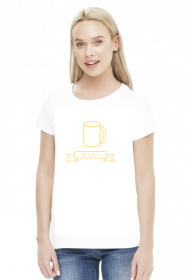 Koszulka "Kawa" damska, złoty napis