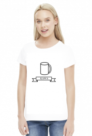 Koszulka "Kawa" damska, biała