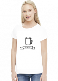 Koszulka "Kawa" damska, biała