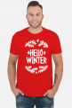 Napis Hello Winter - Boże Narodzenie - Wigilia - choinka - święta - męska koszulka