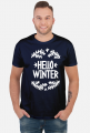 Napis Hello Winter - Boże Narodzenie - Wigilia - choinka - święta - męska koszulka