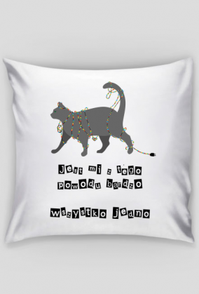 Poszewka świąteczna, kot jest mi wszystko jedno