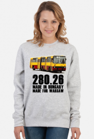 Bluza bez kaptura damska szara (melanż) 280.26