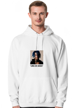 XXXTENTACION HOODIE WHITE BLACK BACKPRINT