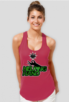 HELPING HAND - marihuana | koszulka damska na ramiączkach