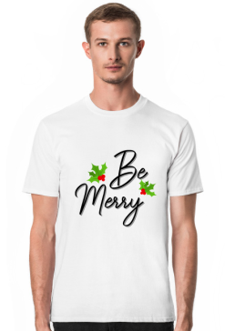 KOSZULKA Z NAPISEM "BE MERRY"