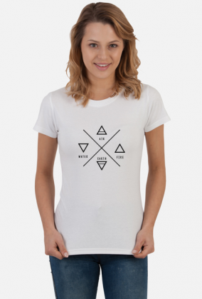 4 żywioły - koszulka damska z symbolami żywiołów