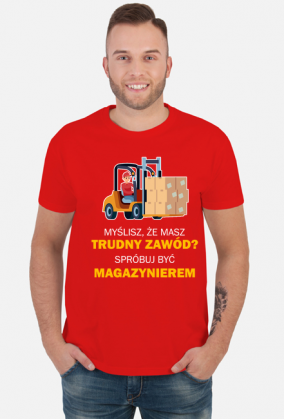 Magazynier. Prezent dla Magazynierów. Magazyniera. Paleta. Wózek widłowy. Praca Magazyniera