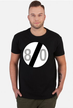 Prezent na 80 urodziny koszulka ze znakiem prędkości 80