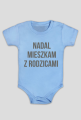 BODY NIEMOWLĘCE ''NADAL MIESZKAM Z RODZICAM'' HIT! IDEALNE NA PREZENT!