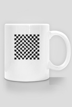 Kubek z motywem geometrycznym: Złudzenie optyczne