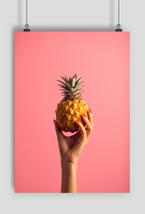 Pink Pineapple Poster A2
