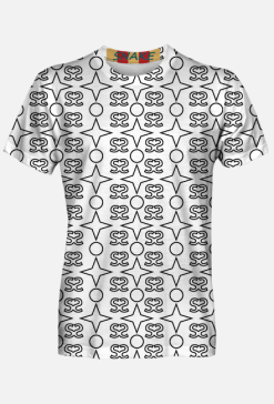 T-Shirt Snake Biały (Klasyczny Ramkowany Patern Snake)