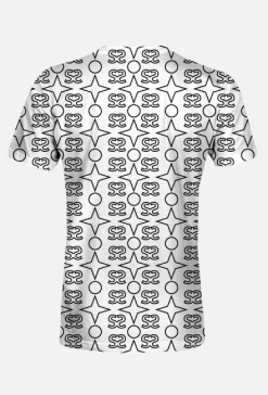 T-Shirt Snake Biały (Klasyczny Ramkowany Patern Snake)