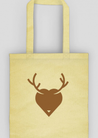 Heart deer - eko torba na święta