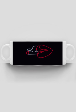 Smoking Lips Round Mug