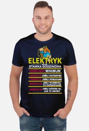 Elektryk. Prezent dla Elektryka. Koszulka dla Elektryka. Prąd