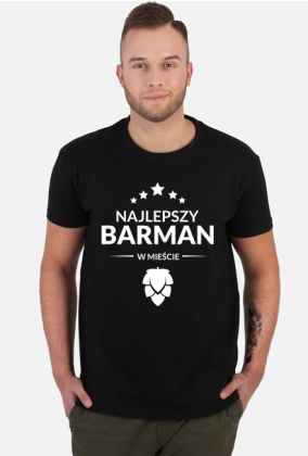 Koszulka męska ciemna - Najlepszy barman w mieście